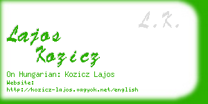 lajos kozicz business card